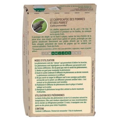 Phéromones contre le carpocapse des pommes et poires - 2 capsules