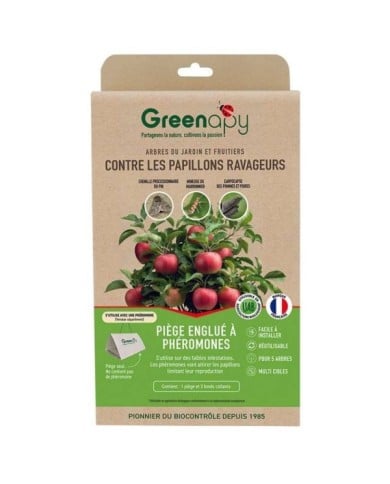 Piège à phéromone englué Delta pour papillons ravageurs BIOTOP - 1 toit + 3 fonds collants