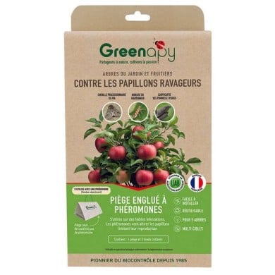 Piège à phéromone englué Delta pour papillons ravageurs BIOTOP - 1 toit + 3 fonds collants