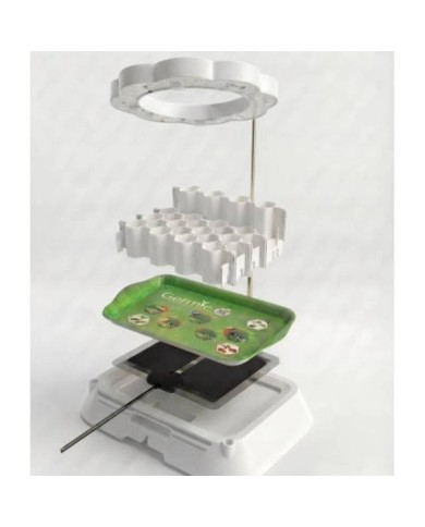 Vue éclaté de tous les accessoires et kit de germination Germie (Germie)