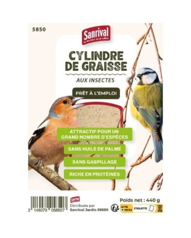 Cylindre de graisse aux insectes