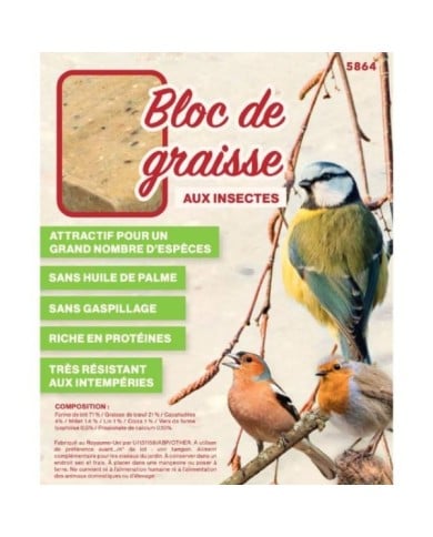 Bloc de graisse aux insectes