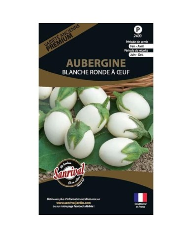 Aubergine blanche ronde a oeuf (ancienne) (sachet)