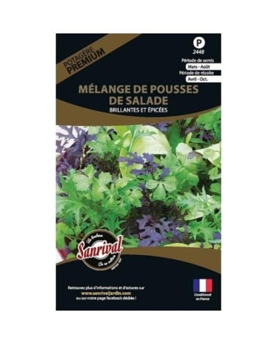 Mélange de pousses de salade brillantes et épciées (sachet)