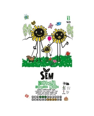 Soleil / Tournesol à coeur noir gamme kids (sachet)