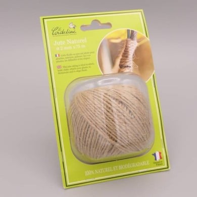 FICELLE JUTE 2MMX75M NATURELLE PELOTE 100G
