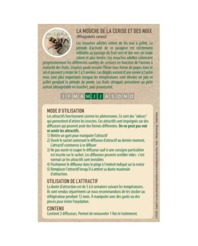 Attractif ammoniacal de la mouche de la cerise - 2 capsules