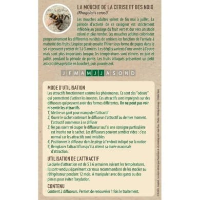 Attractif ammoniacal de la mouche de la cerise - 2 capsules