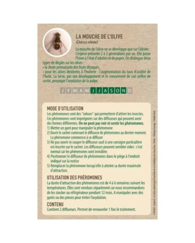 Phéromones - Mouche de l'olive - 2 capsules