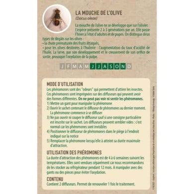 Phéromones - Mouche de l'olive - 2 capsules