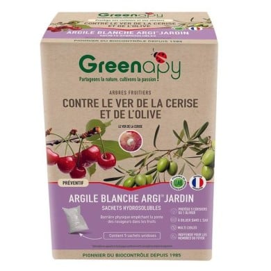 Argile blanche  ARGI®JARDIN contre les mouches de la cerise et de l'olive - 250g (x50g)