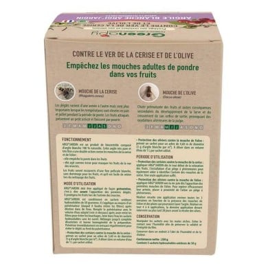 Argile blanche  ARGI®JARDIN contre les mouches de la cerise et de l'olive - 250g (x50g)