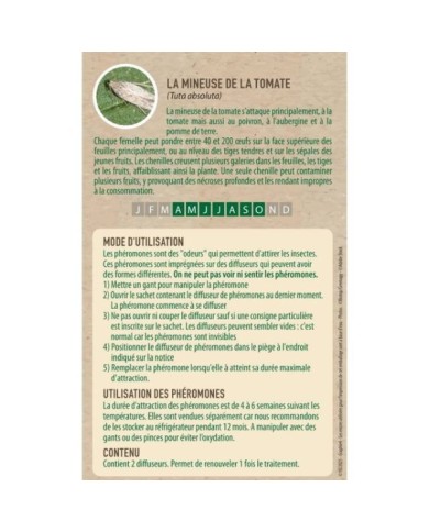 Phéromones Mineuse de la tomate - Tuta absoluta (2 capsules)