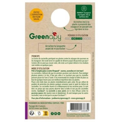 Coccilaure® anti-pucerons Plantes basses, rosiers, lauriers roses 50 larves  Vivapack®