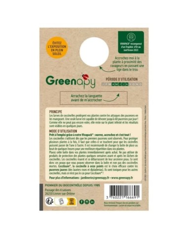 Coccilaure® anti-pucerons Plantes basses, rosiers, lauriers roses 30 larves Vivapack®