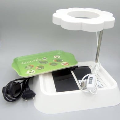 Set accessoires pour germination à chaud : base + plateau + tapis chauffant + lampe LED